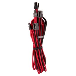 Corsair Premium Sleeved PCIe Dual Cable Twin Pack (Gen 4) — czerwony/czarny