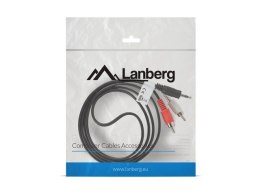Kabel Lanberg CA-MJRC-10CC-0015-BK (Mini Jack - RCA x 2 ; 1,5m; kolor czarny)