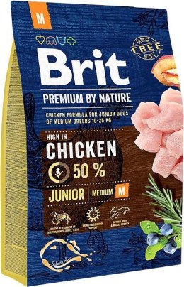 BRIT PREMIUM BY NATURE Junior M - sucha karma dla szczeniąt średnich ras - 3 kg