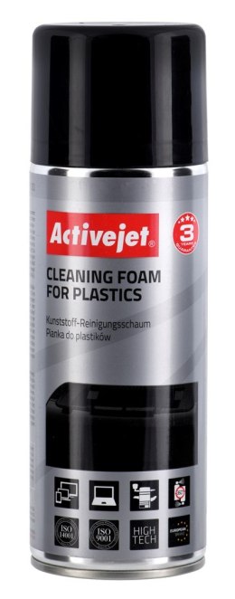 Activejet AOC-100 Pianka do plastiku, 400 ml. Pianka z aktywnymi cząsteczkami, usuwająca wszelkiego rodzaju zanieczyszczenia pow