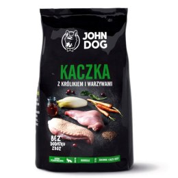 John Dog PREMIUM Rasy Duże i Średnie kaczka z królikiem - sucha karma dla psa - 3 kg
