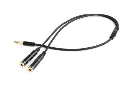 Kabel GEMBIRD CCA-417M (4-Pin, Mini Jack M - 2x Mini Jack F; 0,20m; kolor czarny)