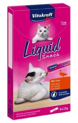 VITAKRAFT Cat Liquid Snack - przysmak dla kota w płynie: kaczka, betaglukan 6 szt.